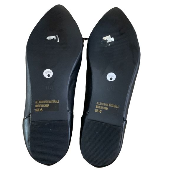 Cheetah Head rhinestone Embellished Point Toe Black Flats Size 6 - Picture 4 of 8